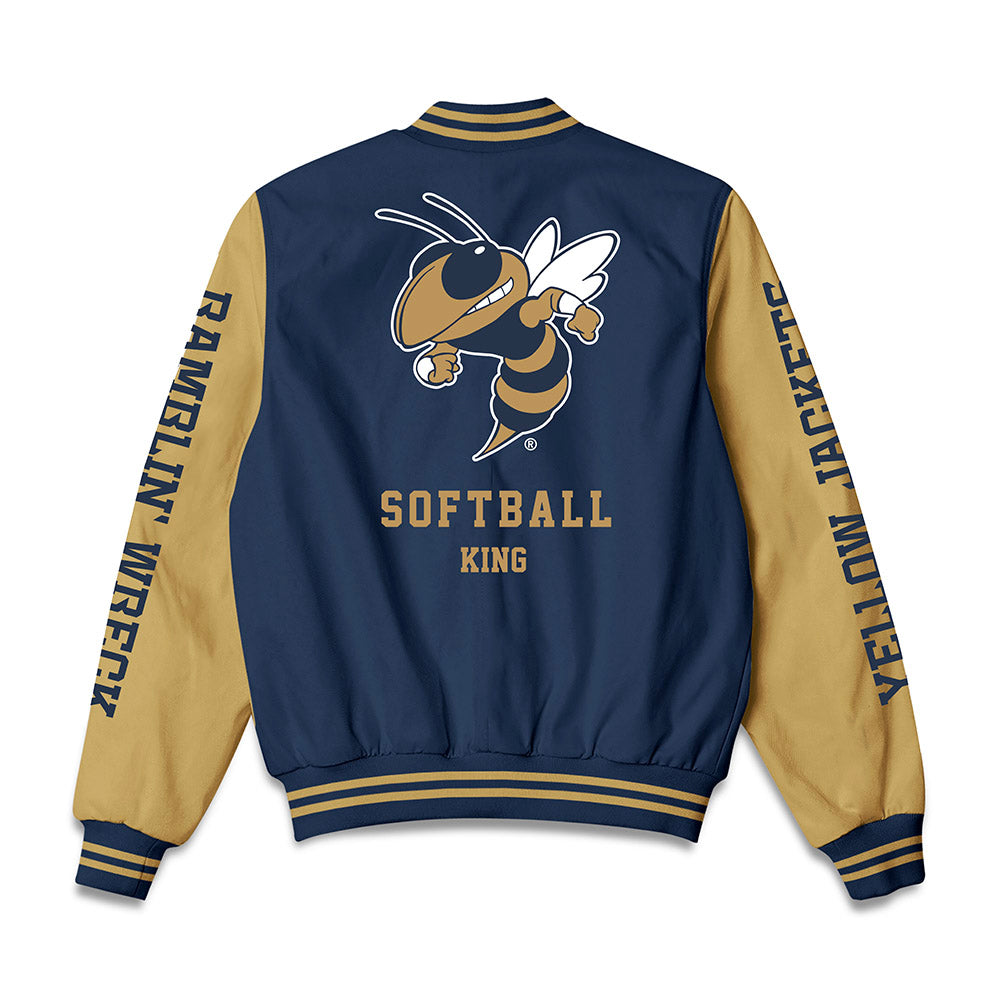Georgia Tech - NCAA Softball : Gracie King - Bomber Jacket-1
