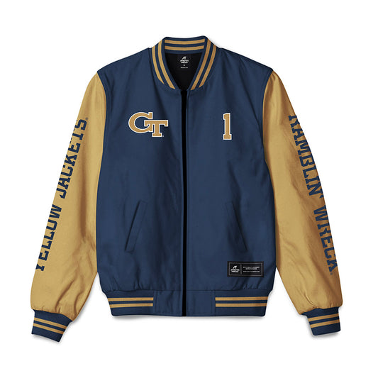 Georgia Tech - NCAA Baseball : Parker Brosius - Bomber Jacket-0