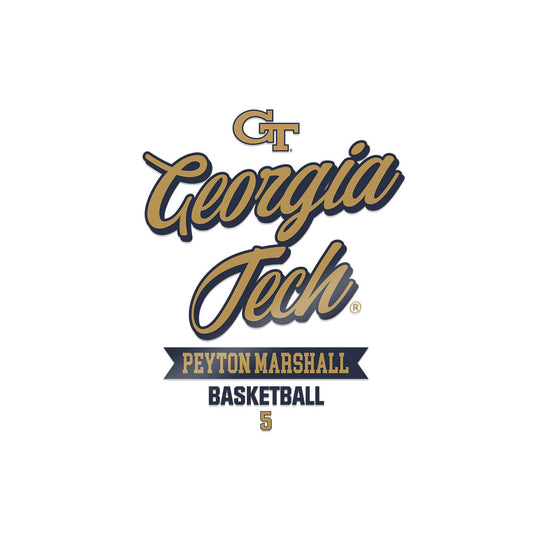 Georgia Tech - NCAA Men's Basketball : Peyton Marshall - Sticker-0