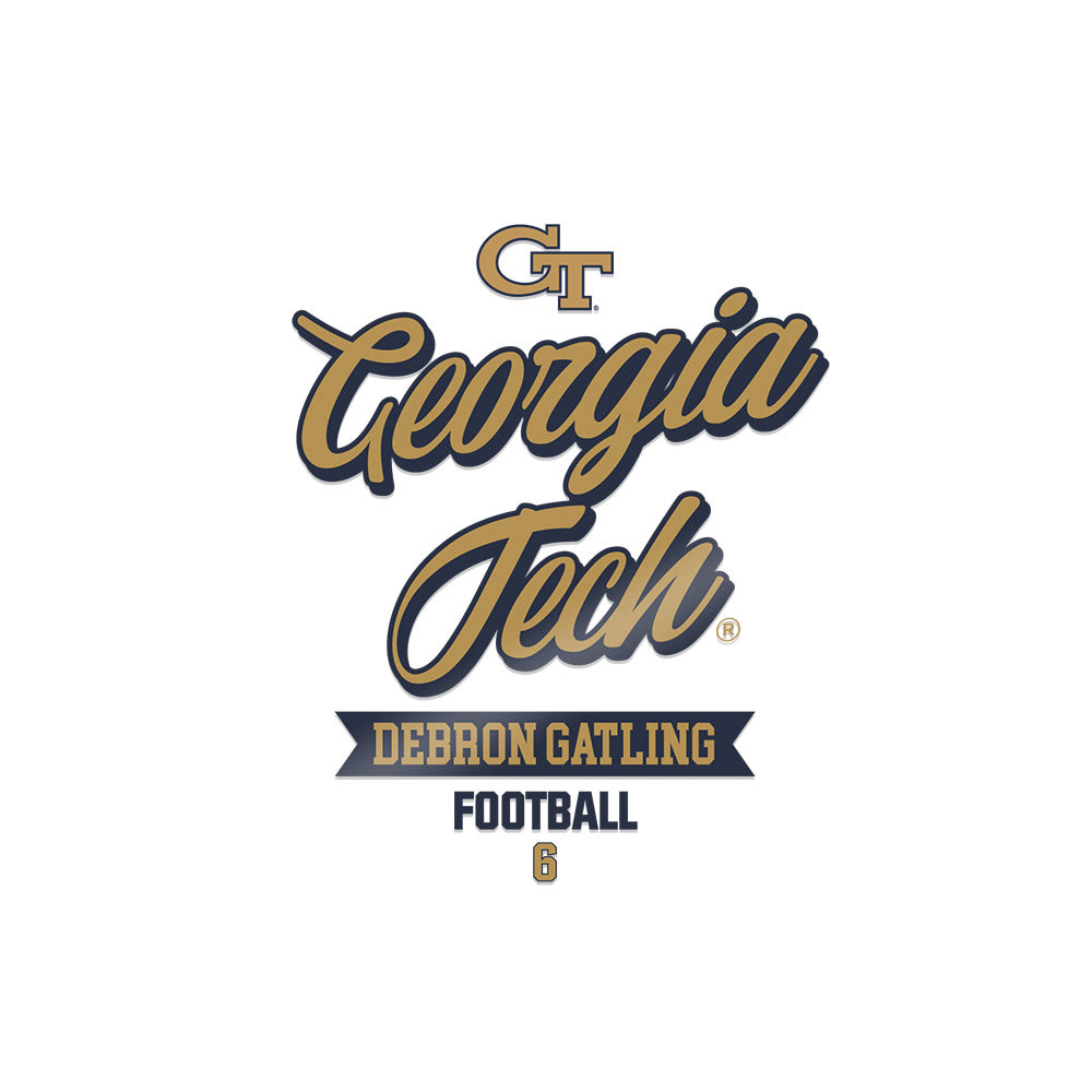 Georgia Tech - NCAA Football : Debron Gatling - Sticker-0