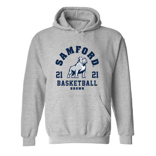 Samford - NCAA Men's Basketball : Corey Brown - Fashion Shersey Hooded Sweatshirt-0