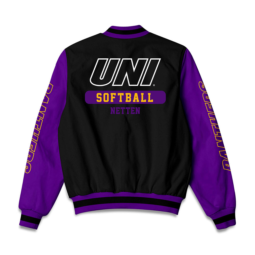 Northern Iowa - NCAA Softball : Finley Netten - Bomber Jacket-1