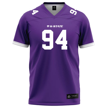 Kansas State - NCAA Football : Kingston Hall - Purple Football Jersey-0