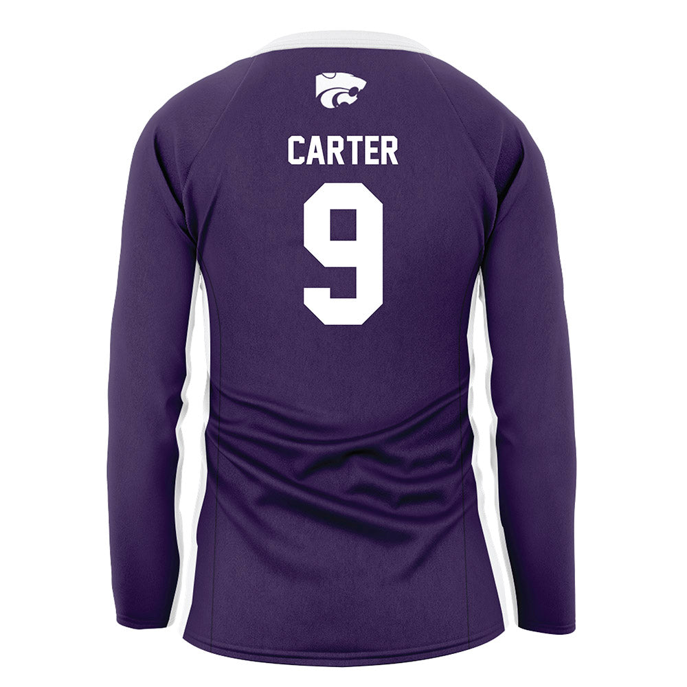 Kansas State - NCAA Women's Volleyball : Chandler Carter - Purple Volleyball Jersey-1