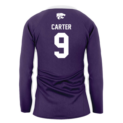 Kansas State - NCAA Women's Volleyball : Chandler Carter - Purple Volleyball Jersey-1