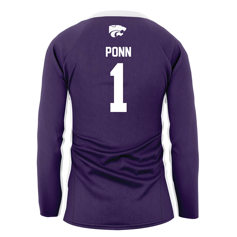 Kansas State - NCAA Women's Volleyball : Caleigh Ponn - Purple Volleyball Jersey-1