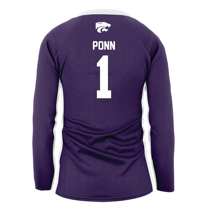 Kansas State - NCAA Women's Volleyball : Caleigh Ponn - Purple Volleyball Jersey-1