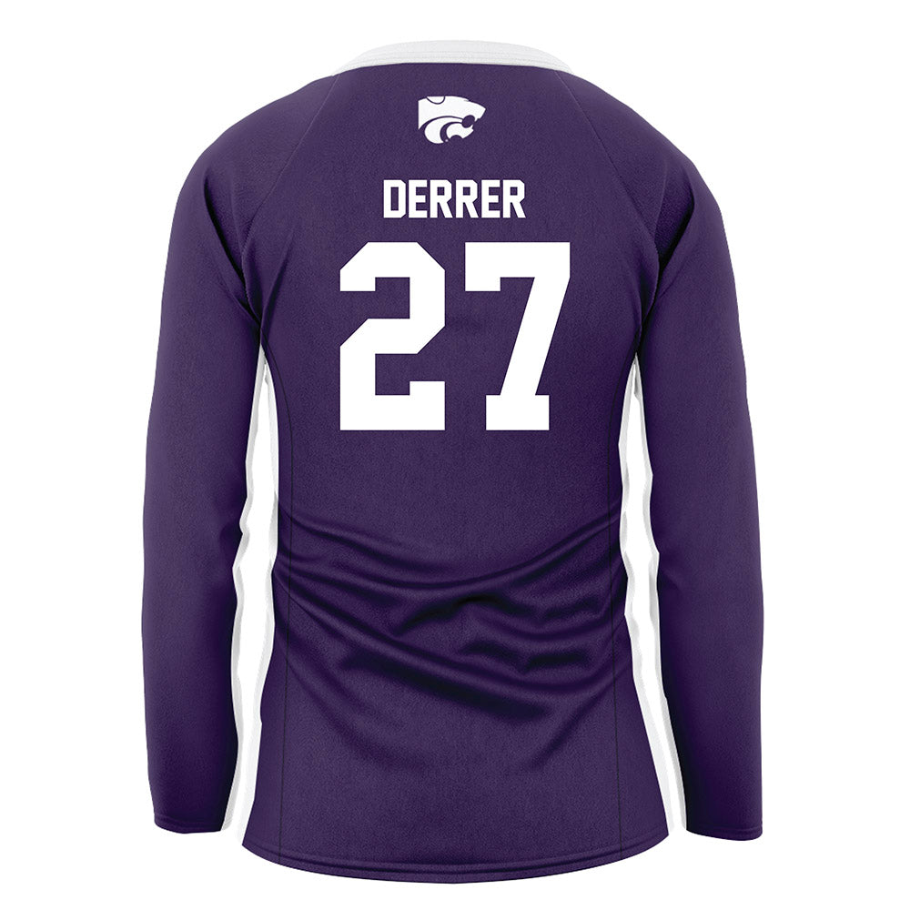 Kansas State - NCAA Women's Volleyball : Ellah Derrer - Purple Volleyball Jersey-1