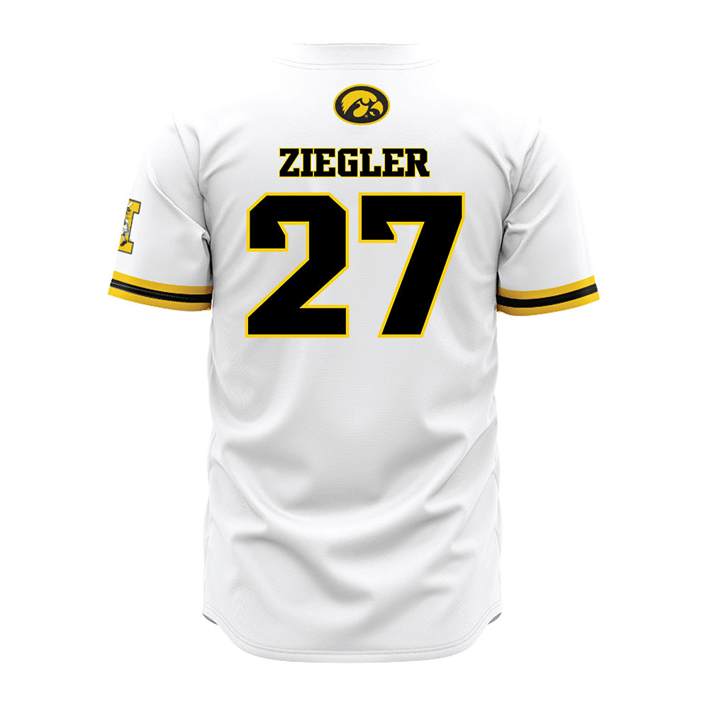 Iowa - NCAA Baseball : Jaylen Ziegler - White Jersey-1