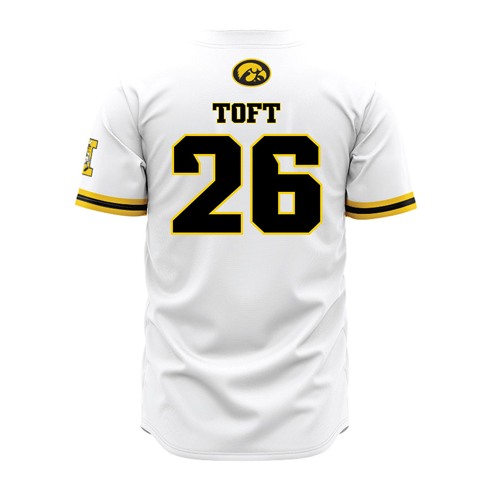 Iowa - NCAA Baseball : Ben Toft - White Jersey-1