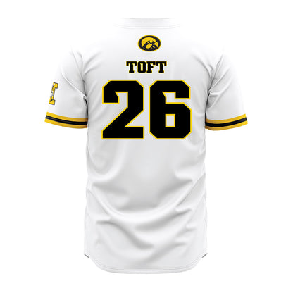 Iowa - NCAA Baseball : Ben Toft - White Jersey-1