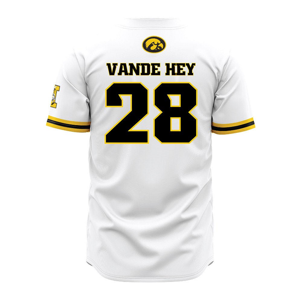 Iowa - NCAA Baseball : Trevor Vande Hey - White Jersey-1