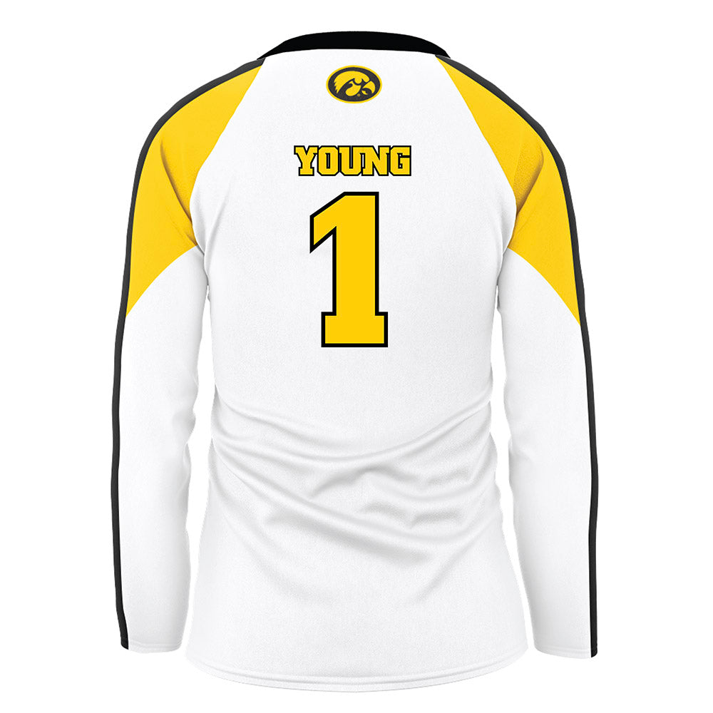 Iowa - NCAA Women's Volleyball : Peyton Young - White Volleyball Jersey-1