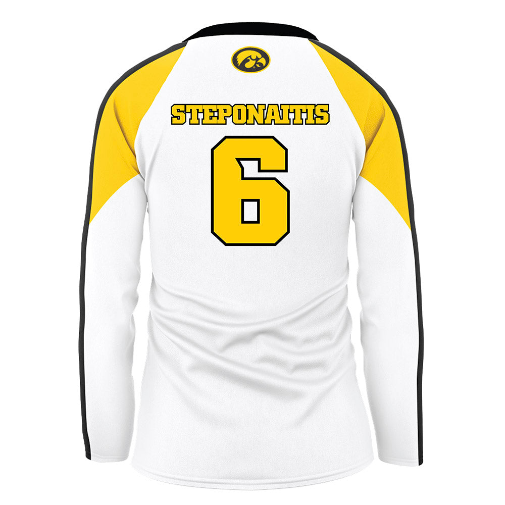 Iowa - NCAA Women's Volleyball : Hallie Steponaitis - White Volleyball Jersey-1