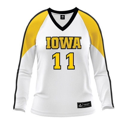 Iowa - NCAA Women's Volleyball : Jenna Meitzler - White Volleyball Jersey-0