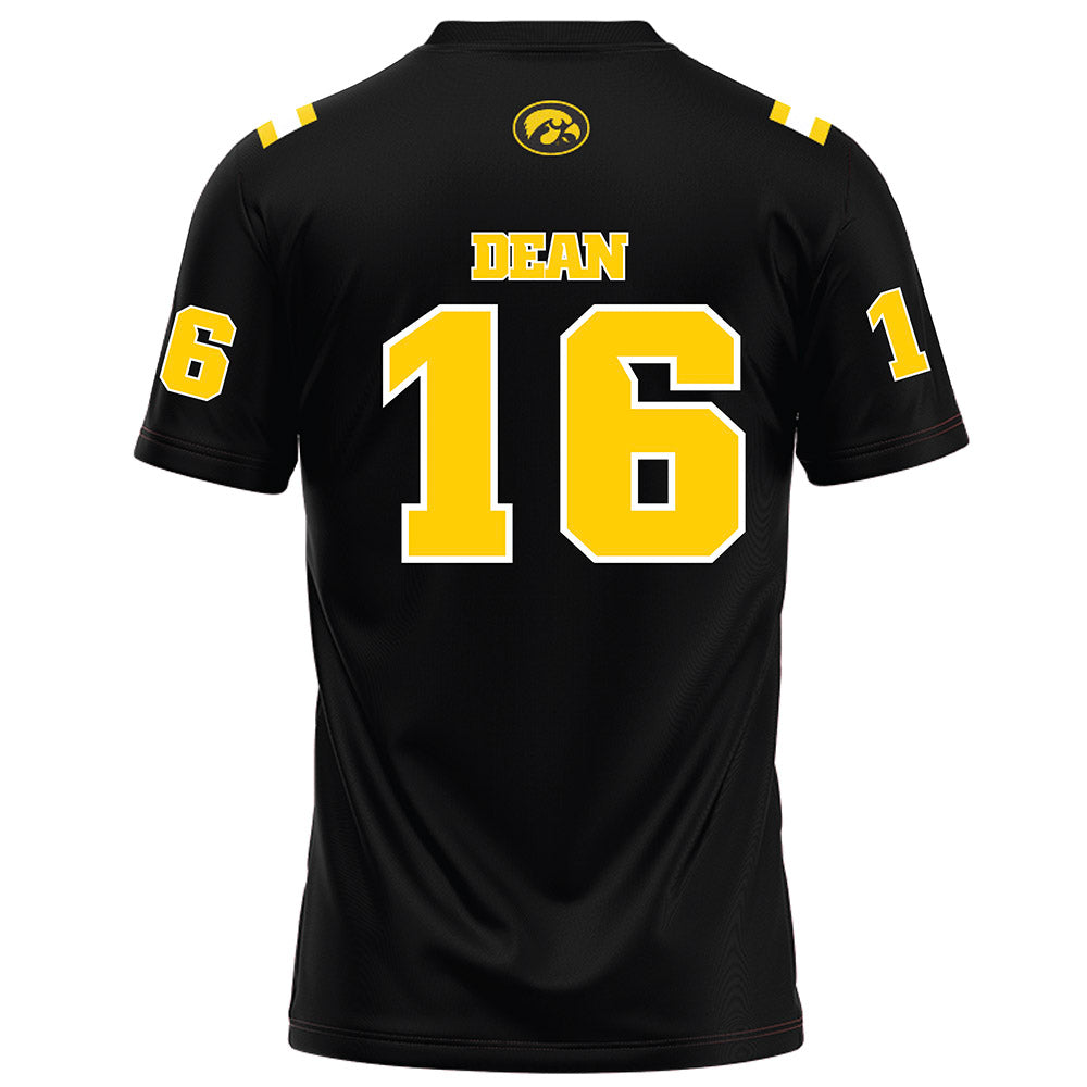 Iowa - NCAA Football : O'lontae Dean - Black Football Jersey-1