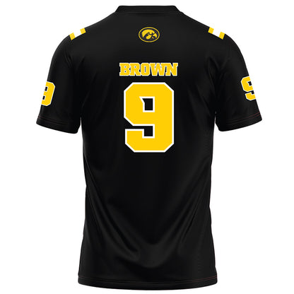 Iowa - NCAA Football : Hank Brown - Black Football Jersey-1