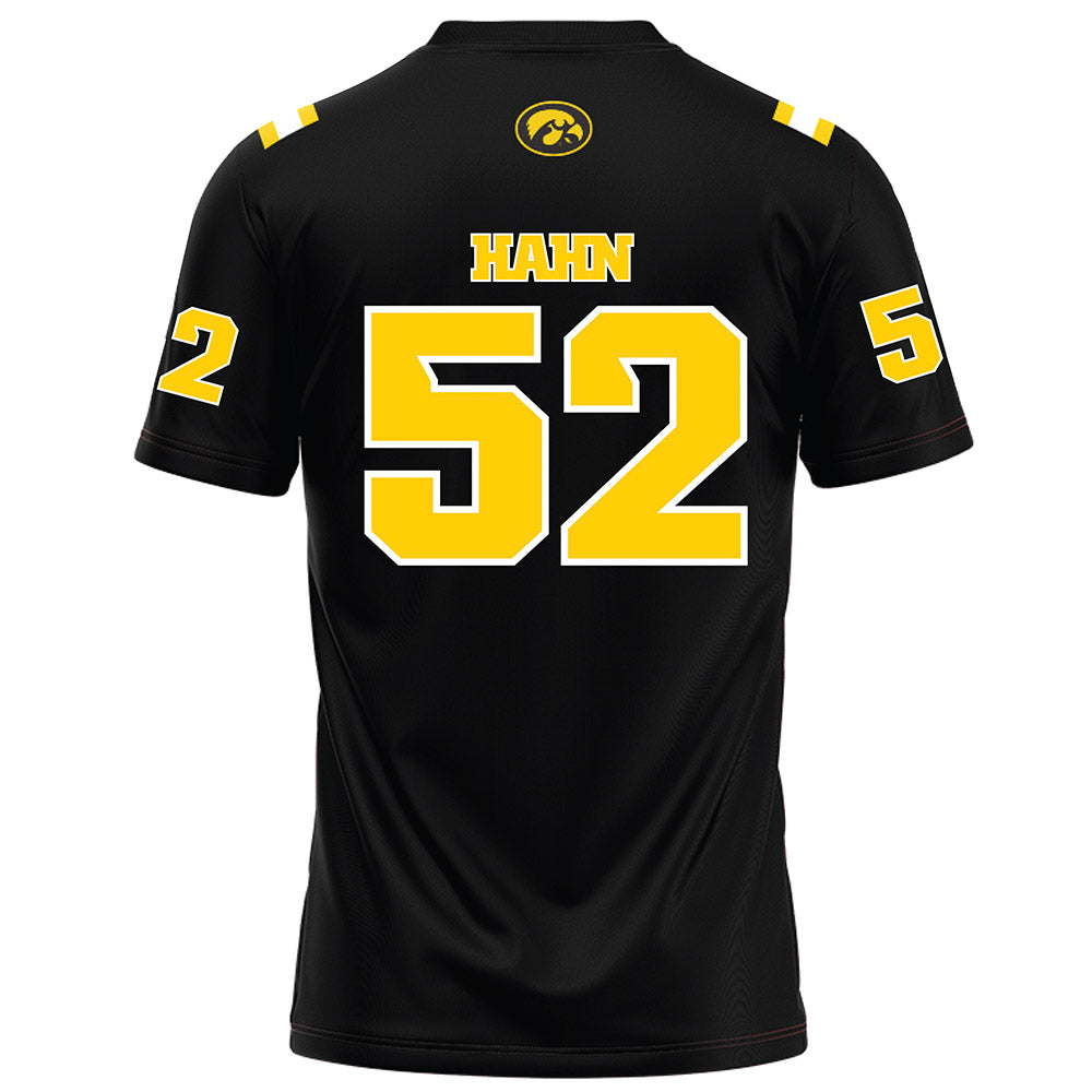 Iowa - NCAA Football : William Hahn - Black Football Jersey-1