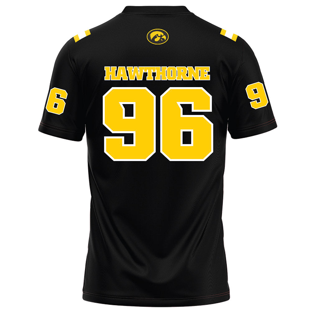 Iowa - NCAA Football : Bryce Hawthorne - Black Football Jersey-1