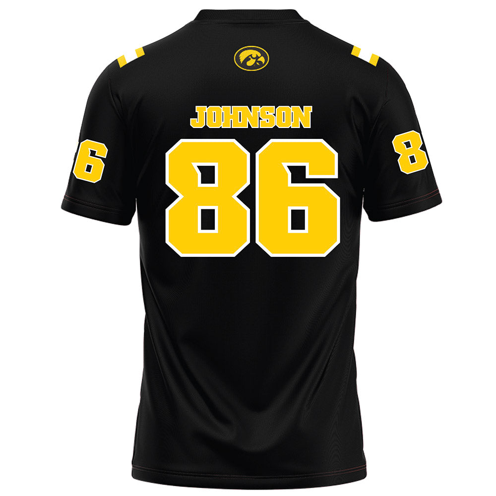 Iowa - NCAA Football : Eli Johnson - Black Football Jersey-1