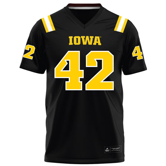 Iowa - NCAA Football : David Fason - Black Football Jersey-0