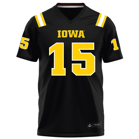 Iowa - NCAA Football : Carson Cooney - Black Football Jersey-0