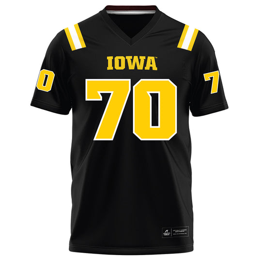 Iowa - NCAA Football : Hudson Parliament - Black Football Jersey-0