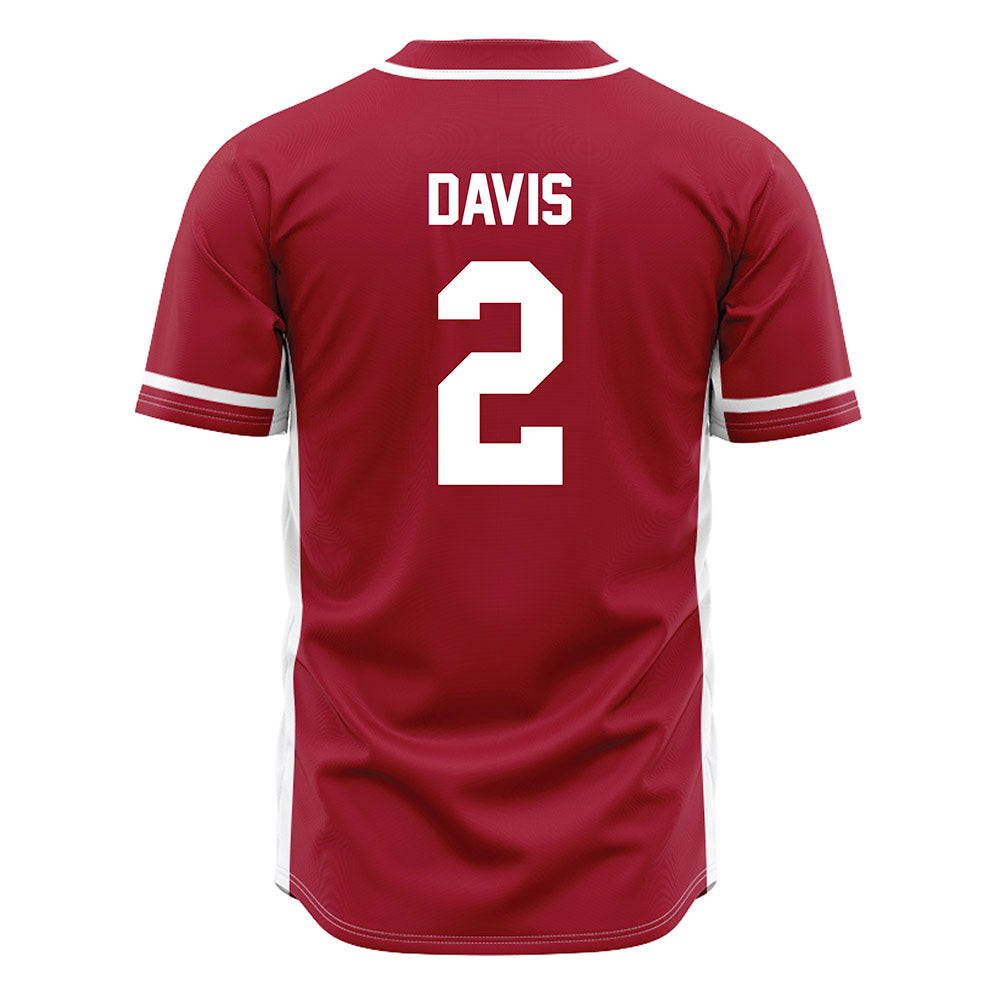 Oklahoma - NCAA Baseball : Myles Davis - Maroon Jersey-1