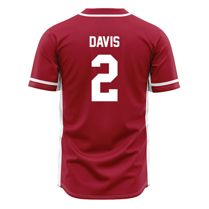 Oklahoma - NCAA Baseball : Myles Davis - Maroon Jersey-1