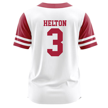 Oklahoma - NCAA Softball : Chaney Helton - White Jersey-1