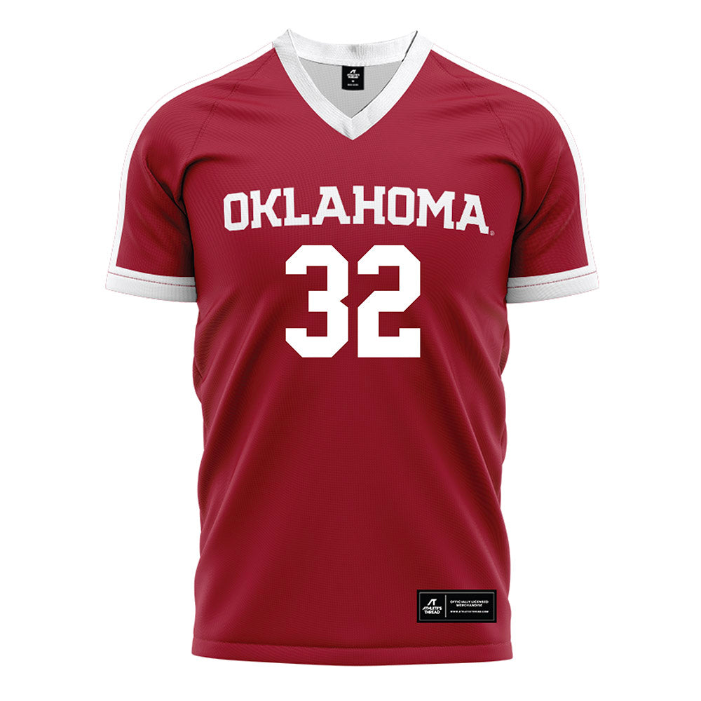 Oklahoma - NCAA Women's Soccer : Halley Coffey - Crimson Red Soccer Jersey-0