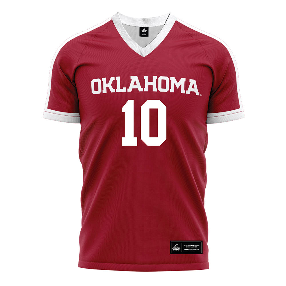 Oklahoma - NCAA Women's Soccer : Avery Brand - Crimson Red Soccer Jersey-0