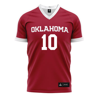 Oklahoma - NCAA Women's Soccer : Avery Brand - Crimson Red Soccer Jersey-0