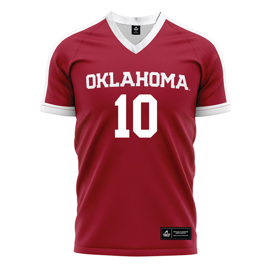 Oklahoma - NCAA Women's Soccer : Avery Brand - Crimson Red Soccer Jersey-0