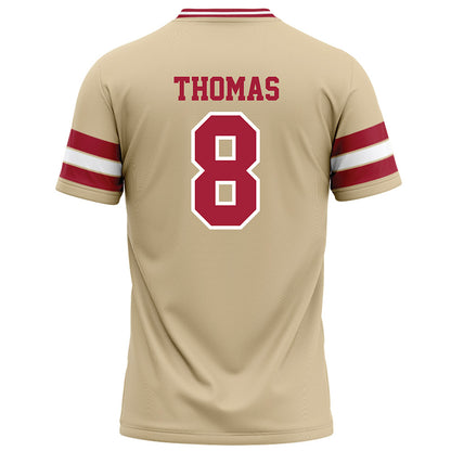 Oklahoma - NCAA Football : Bishop Thomas - Cream Football Jersey-1