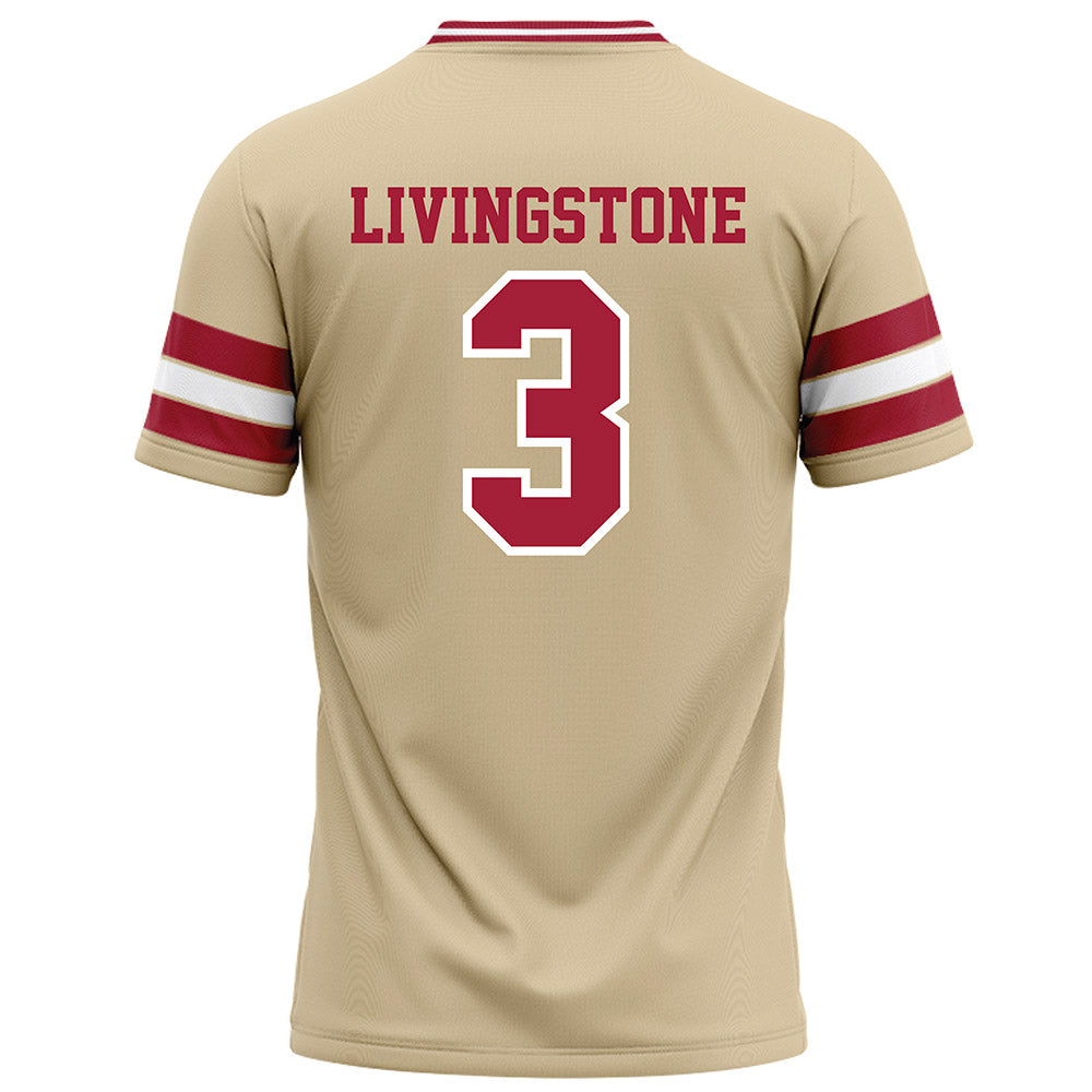 Oklahoma - NCAA Football : Parker Livingstone - Cream Football Jersey-1