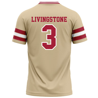 Oklahoma - NCAA Football : Parker Livingstone - Cream Football Jersey-1
