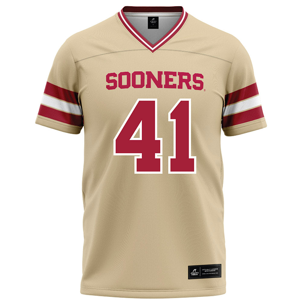 Oklahoma - NCAA Football : Barrett Travis - Cream Football Jersey-0