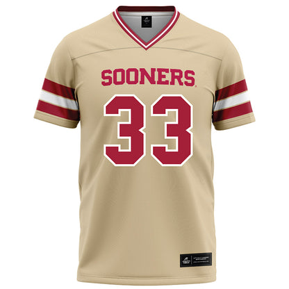 Oklahoma - NCAA Football : Preston Tarpley - Cream Football Jersey-0