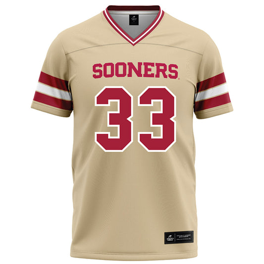 Oklahoma - NCAA Football : Preston Tarpley - Cream Football Jersey-0