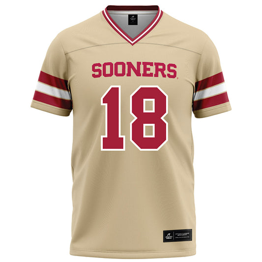 Oklahoma - NCAA Football : Kaden Helms - Cream Football Jersey-0