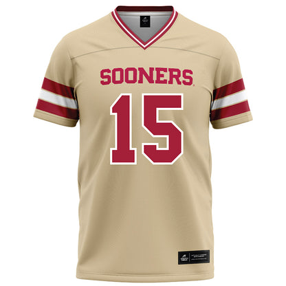 Oklahoma - NCAA Football : Beau Jandreau - Cream Football Jersey-0