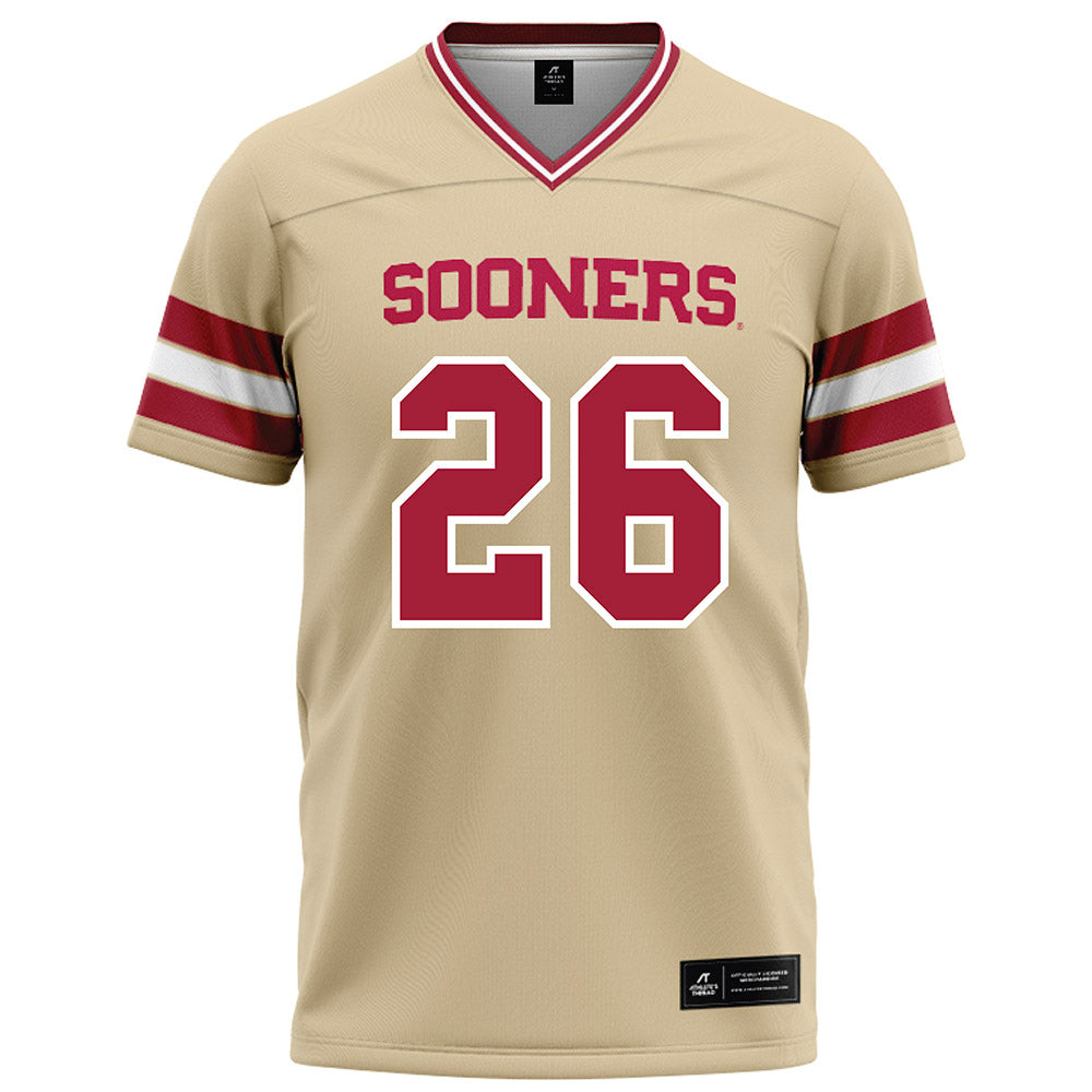 Oklahoma - NCAA Football : eLGee Webster - Cream Football Jersey-0