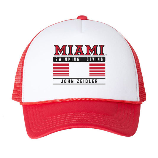 Miami of Ohio - NCAA Men's Swimming & Diving : John Zeidler - Trucker Hat-0