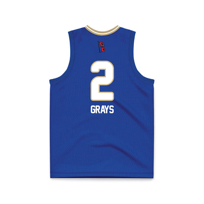 Tulsa - NCAA Women's Basketball : RyLee Grays - Blue Basketball Jersey-1