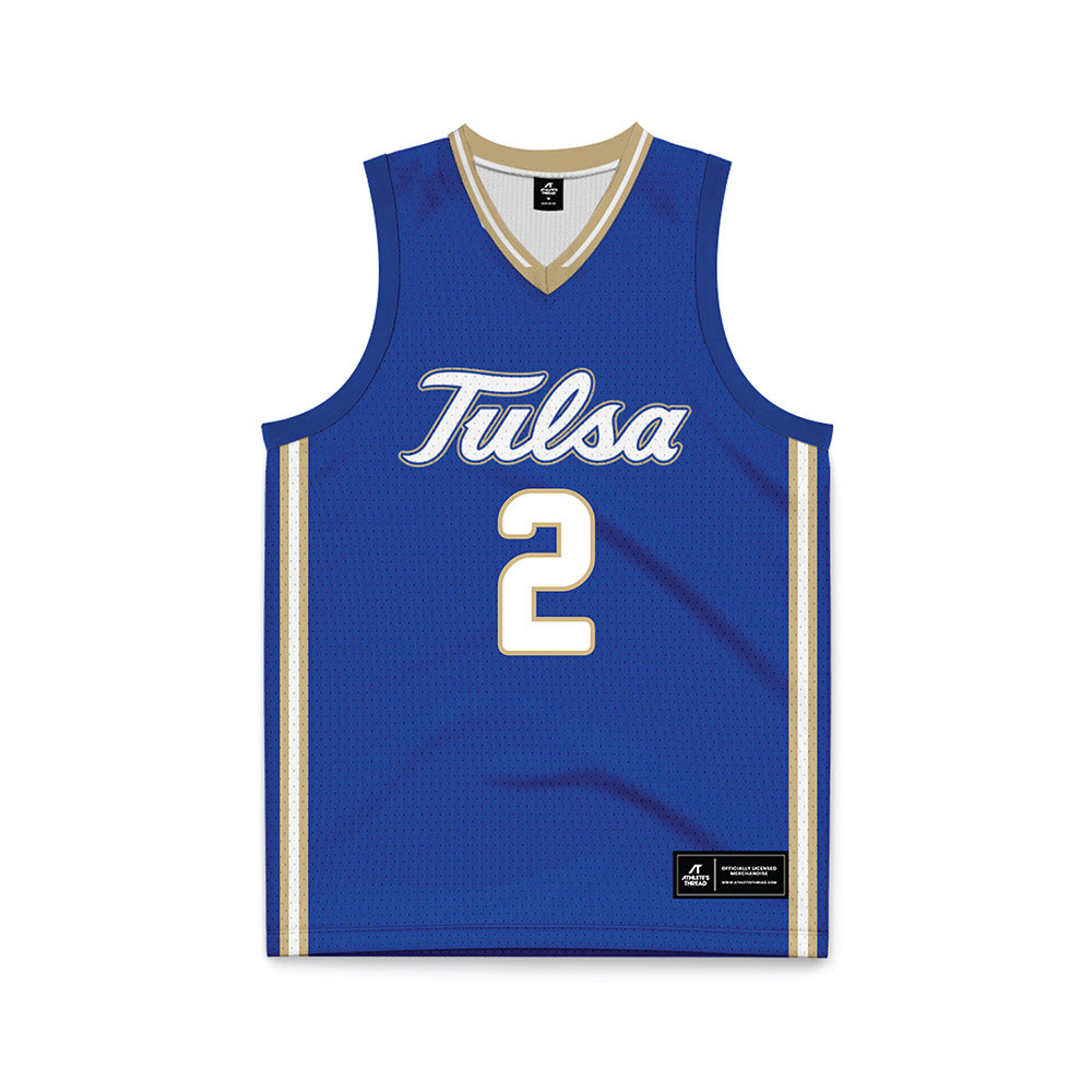 Tulsa - NCAA Women's Basketball : RyLee Grays - Blue Basketball Jersey-0