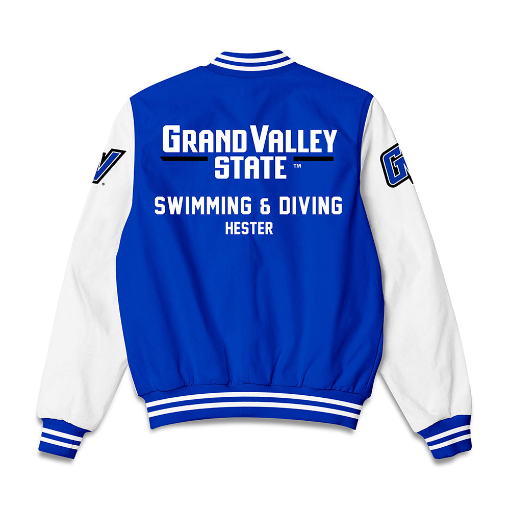 Grand Valley - NCAA Men's Swimming & Diving : Jack Hester - Bomber Jacket-1
