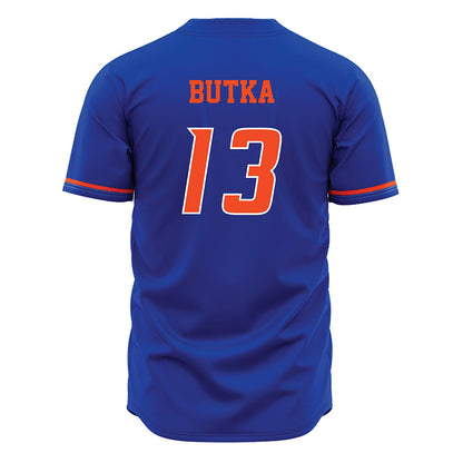Boise State - NCAA Men's Basketball : Dovydas Butka - Blue Jersey-1