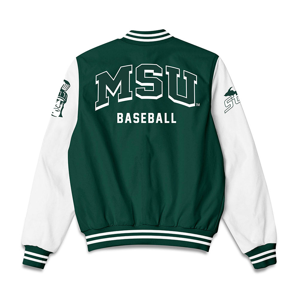 Michigan State - NCAA Baseball : Josh Klug - Bomber Jacket-1