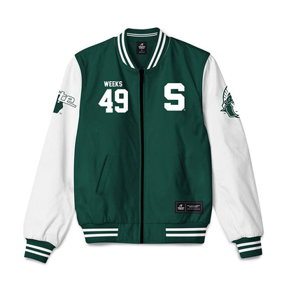 Michigan State - NCAA Football : Alex Weeks - Bomber Jacket-0